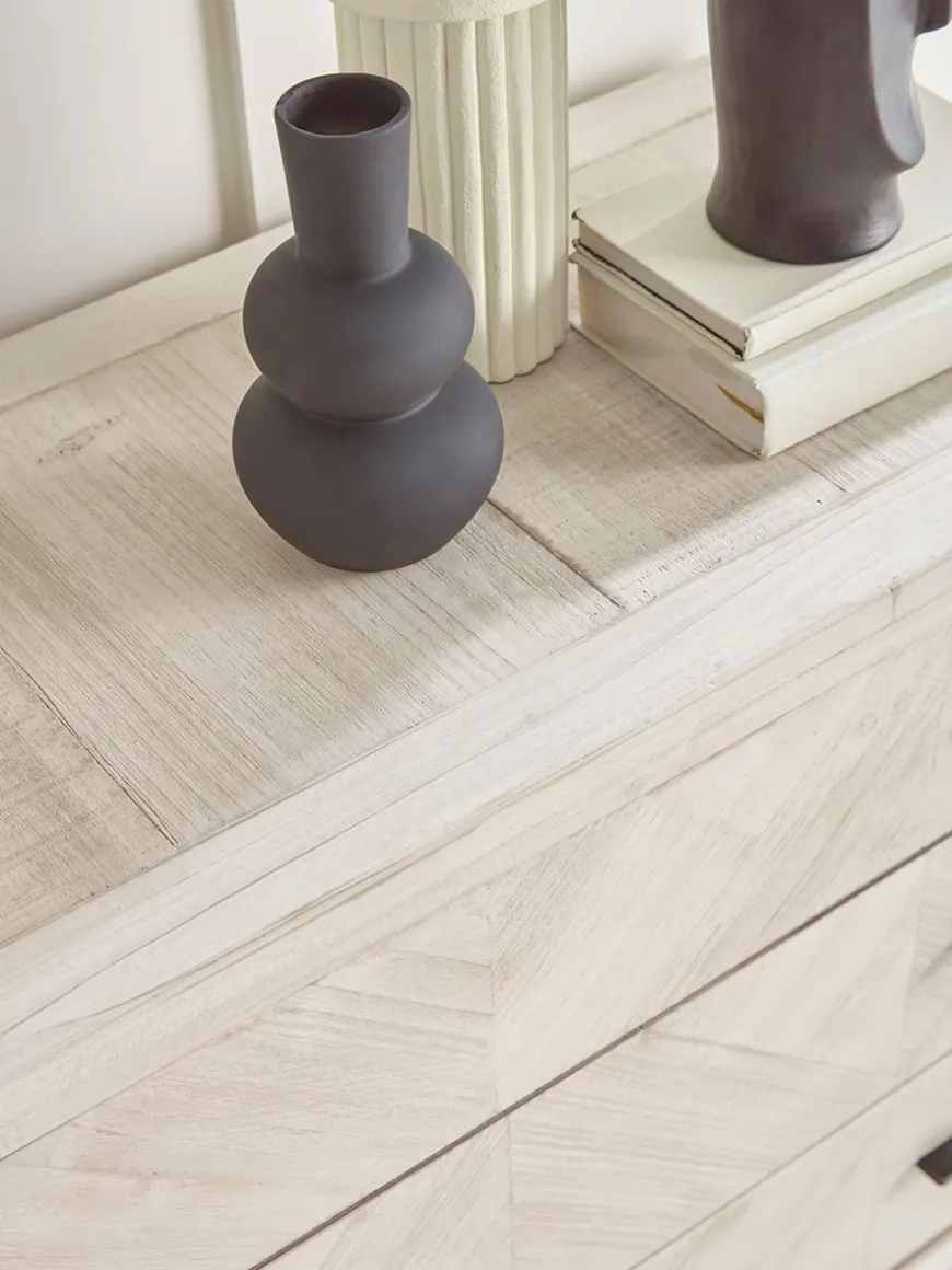 Limewashed Parquet Chest of Drawers