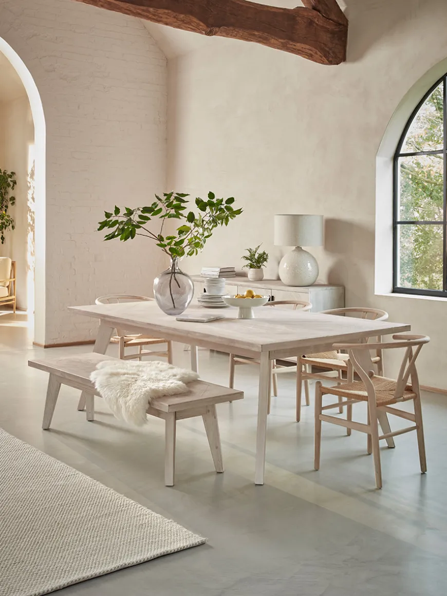Limewashed Parquet Dining Table