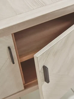 Limewashed Parquet Media Unit