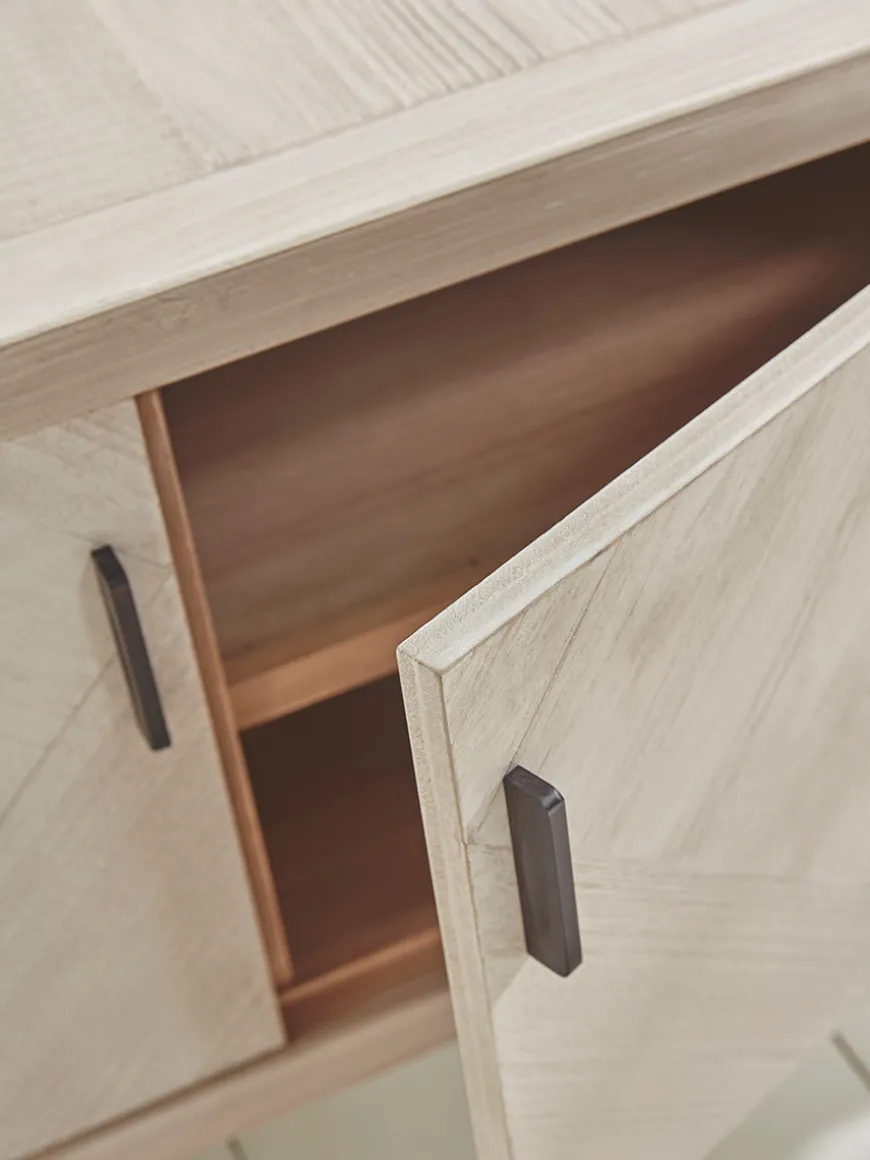 Limewashed Parquet Media Unit