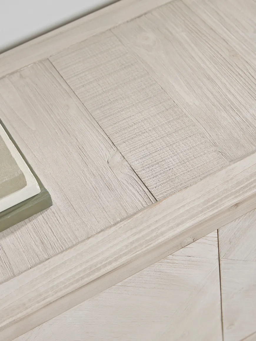 Limewashed Parquet Media Unit