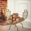 Linear Log Holder - Brass