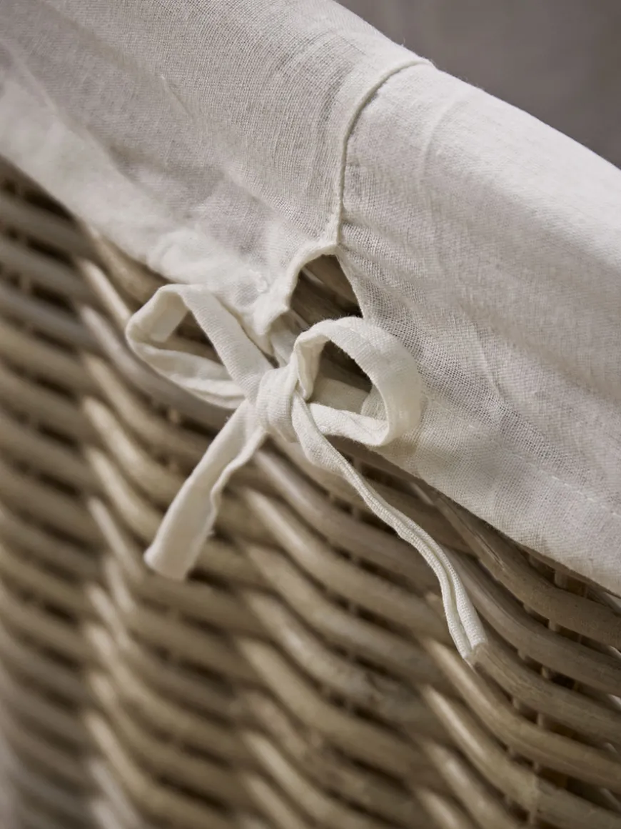 Lined Rattan Laundry Basket - Square