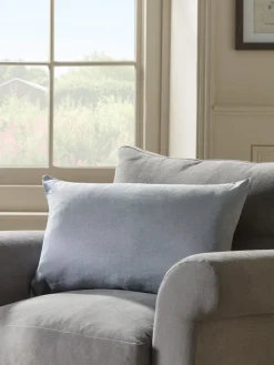Linen Rectangle Cushion Cover - Dusky Blue