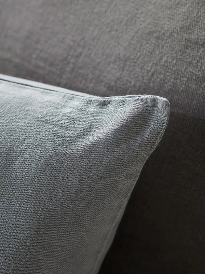Linen Rectangle Cushion Cover - Dusky Blue