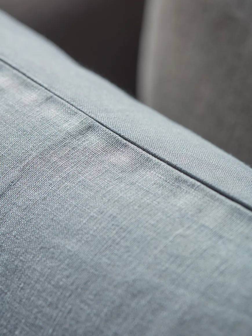 Linen Rectangle Cushion Cover - Dusky Blue