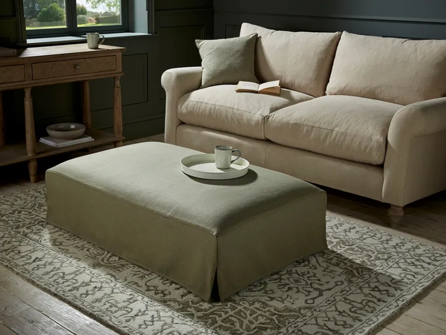 Loose Cover Coffee Table Ottoman