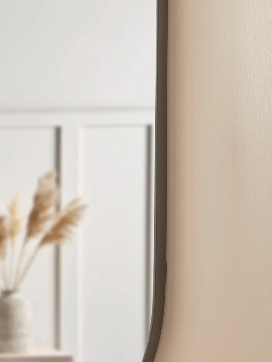 Lozenge Shaped Wall Mirror - Black