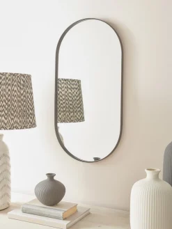 Lozenge Shaped Wall Mirror - Black
