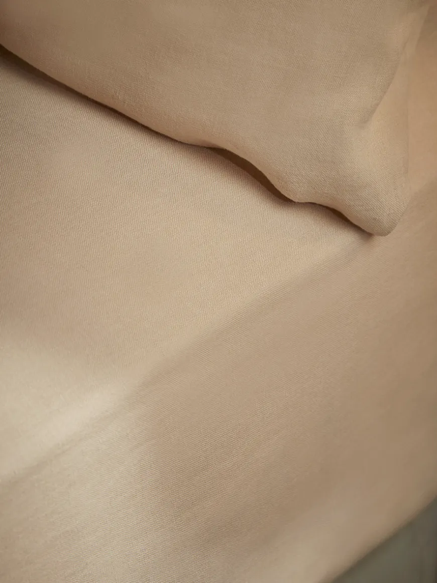 Luxury Linen King Fitted Sheet - Barley