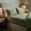 Luxury Linen King Fitted Sheet - Olive Green