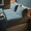 Luxury Linen King Fitted Sheet - Nordic Blue