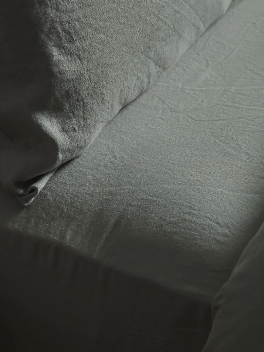 Luxury Linen King Fitted Sheet - Dove Grey