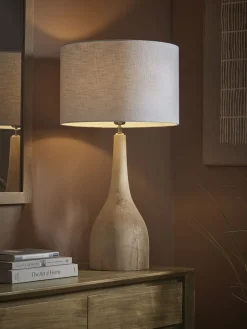 Mango Wood Table Lamp - Tall