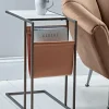 Marble Side Table with Magazine Rack - Slim