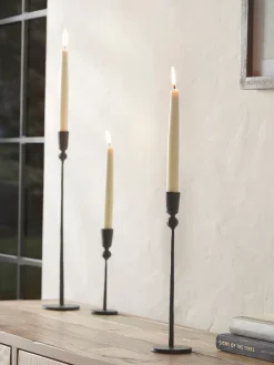 Matte Black Dinner Candle Holder - Medium