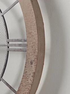 Mesh & Wood Cut Out Clock