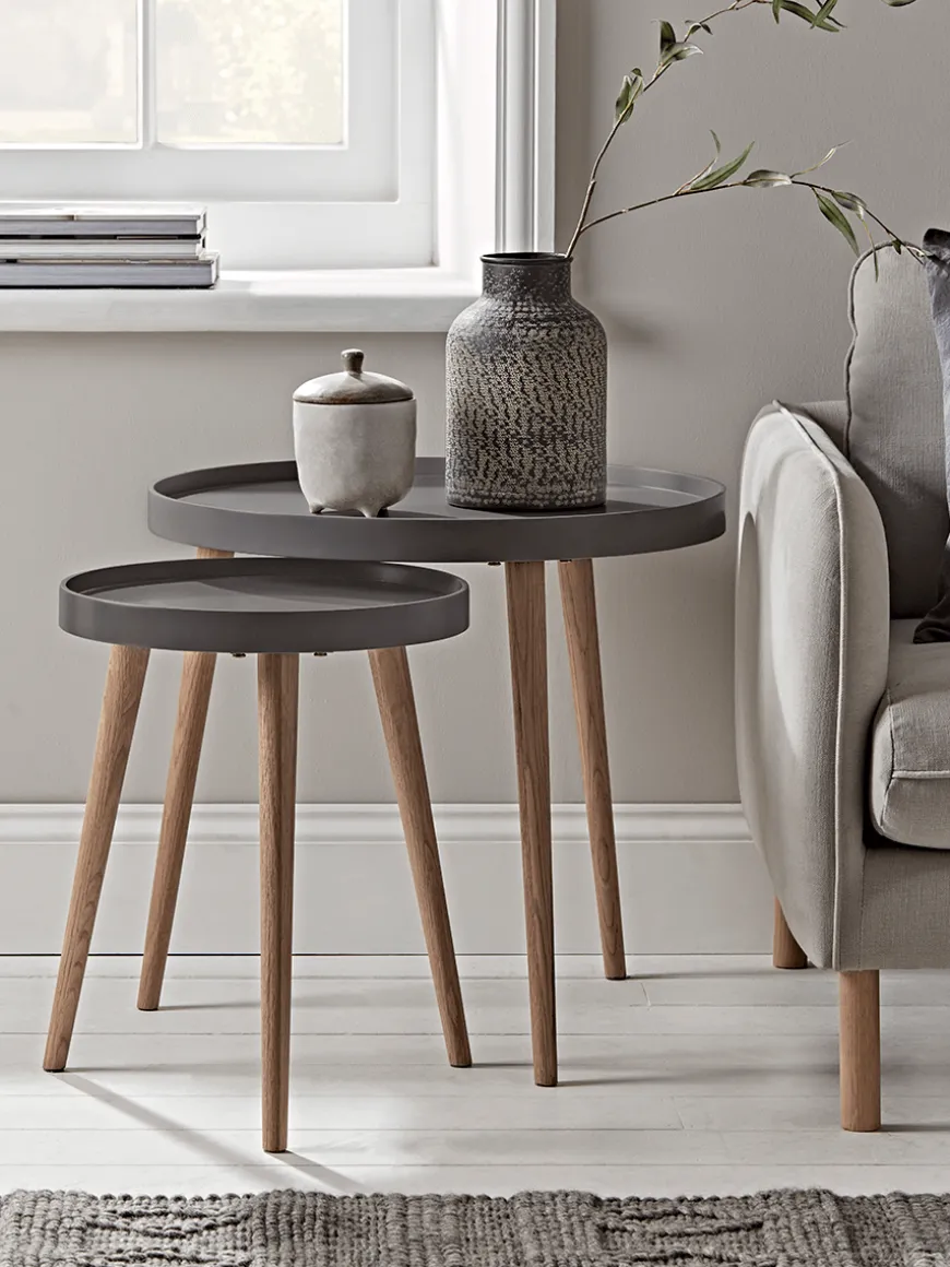 Mila Side Tables - Charcoal