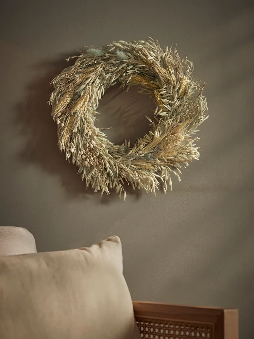 Mixed Dried Grass Wreath - Large