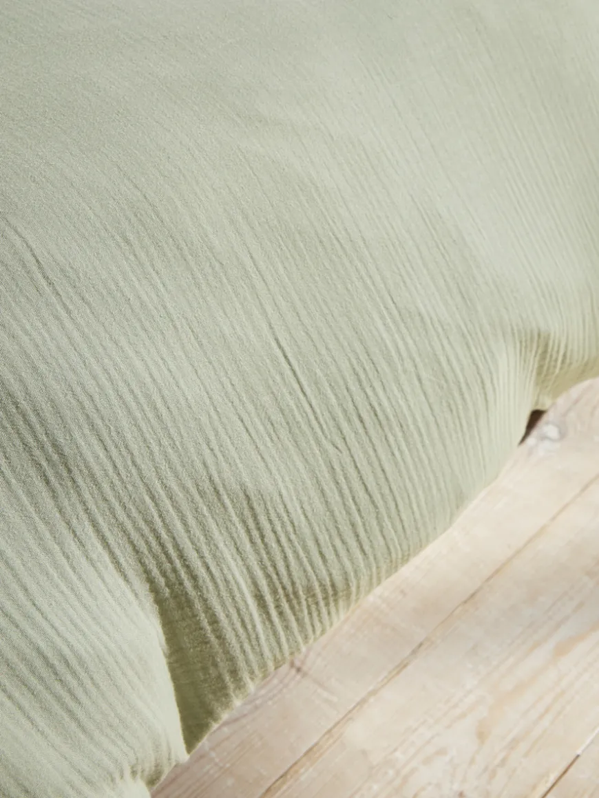Muslin Double Duvet Cover Set - Eucalyptus