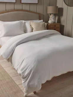 Muslin Double Duvet Cover Set - White