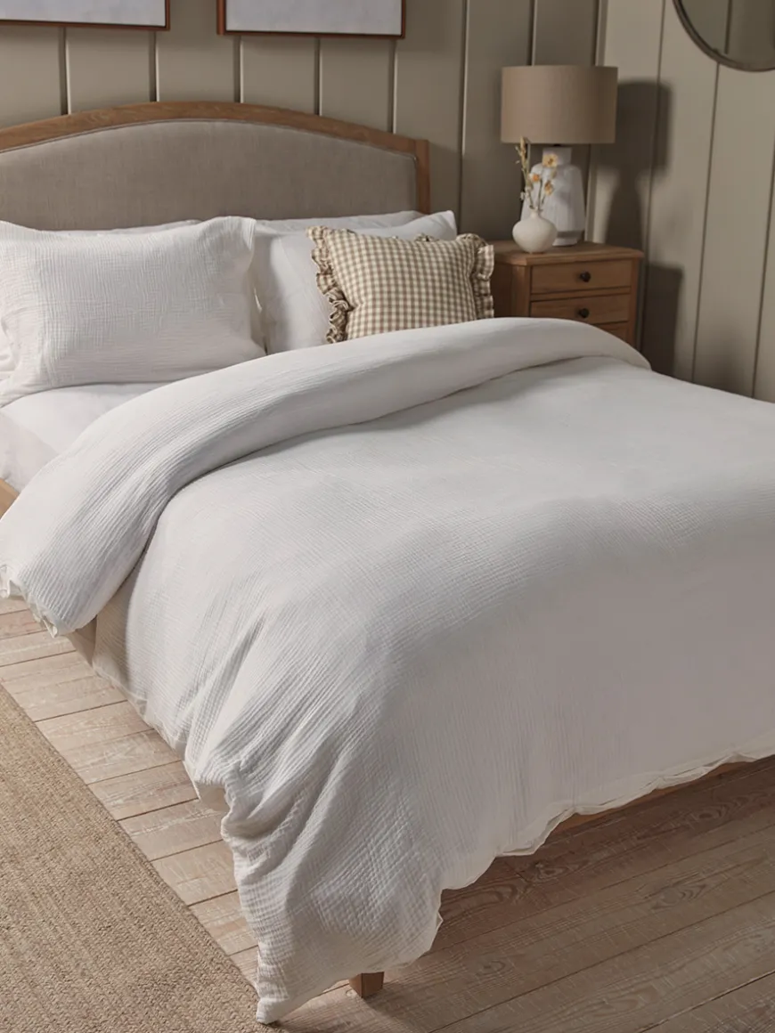 Muslin Double Duvet Cover Set - White