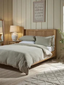 Muslin Super King Duvet Cover Set - Eucalyptus