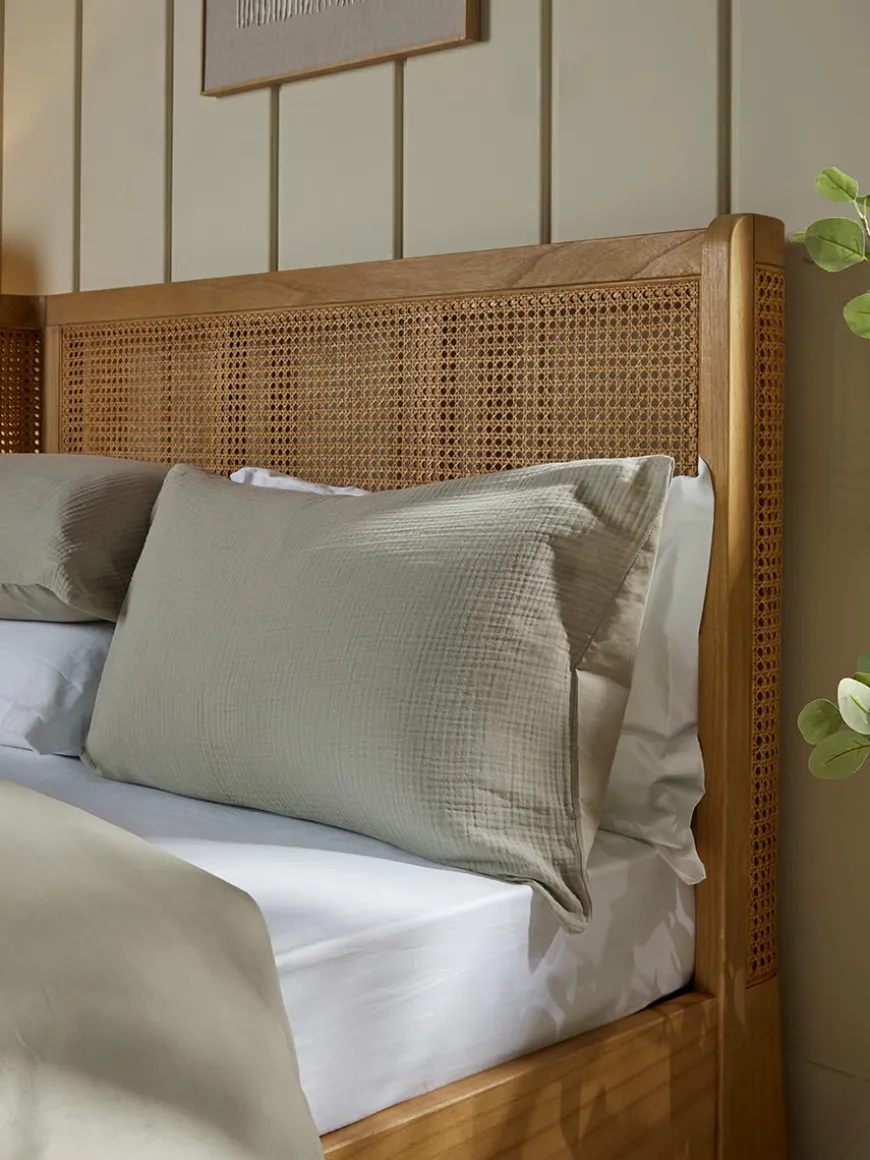 Muslin Super King Duvet Cover Set - Eucalyptus