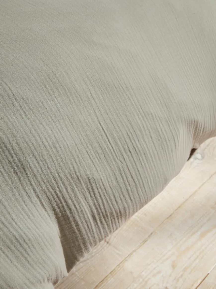 Muslin Super King Duvet Cover Set - Eucalyptus