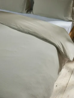 Muslin Super King Duvet Cover Set - Eucalyptus