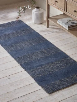 Navy Stripe Flatweave Runner