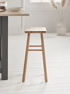 Oak Curved Topped Counter Stool - Natural