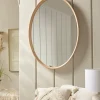 Oak Deep Framed Mirror - Oval