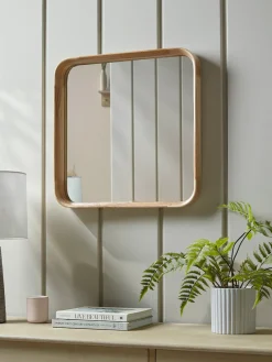 Oak Deep Framed Mirror - Squoval