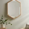 Oak Hexagon Mirror