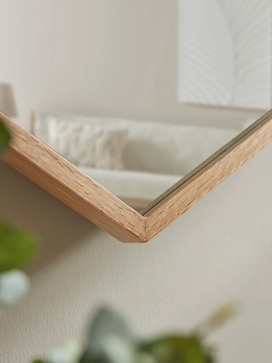 Oak Hexagon Mirror