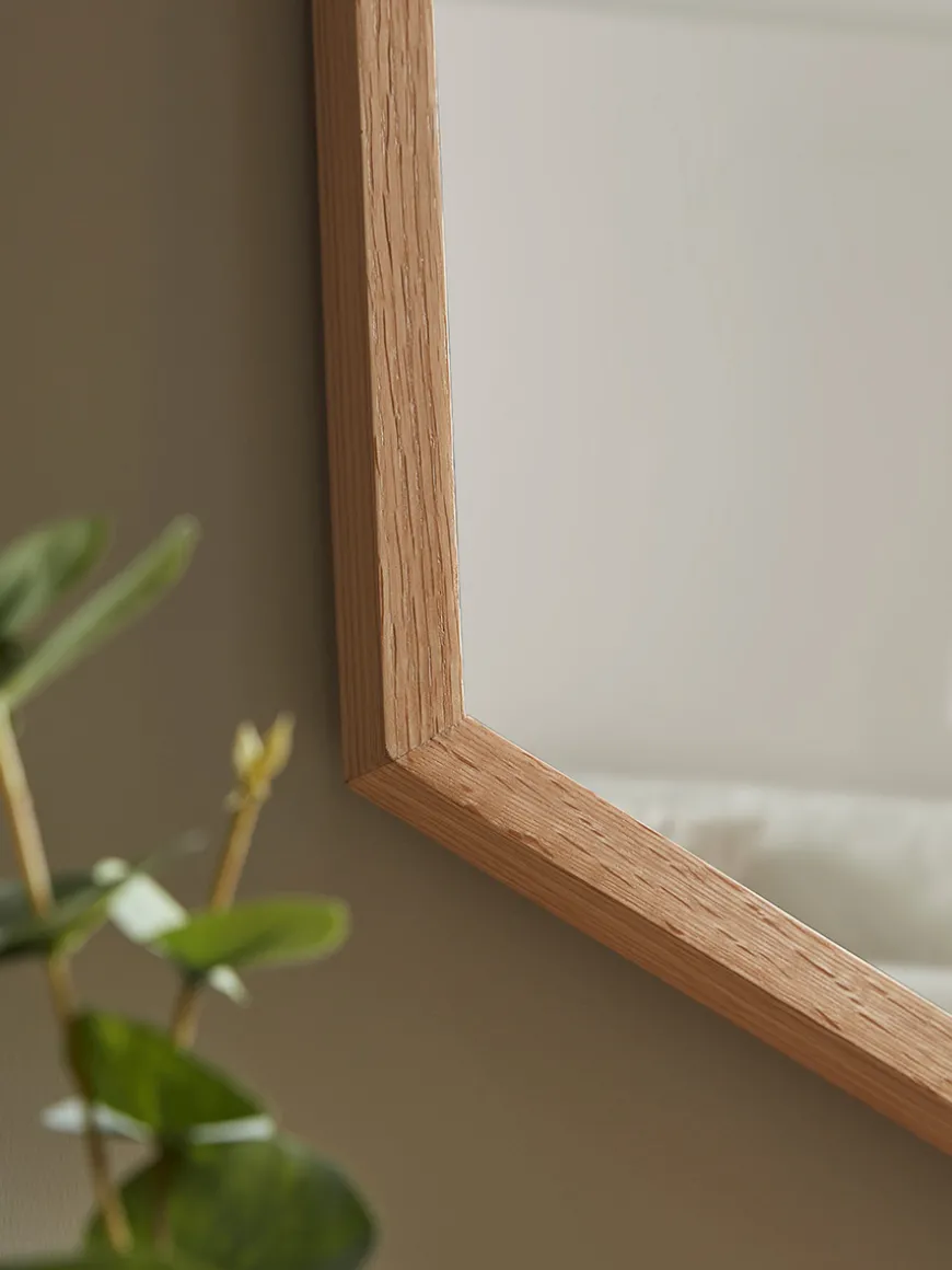Oak Hexagon Mirror