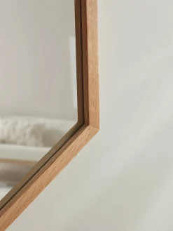 Oak Hexagon Mirror