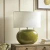Olive Green Glazed Table Lamp