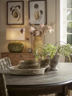 Olive Green Glazed Table Lamp
