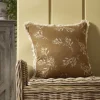 Olive Print Cushion - Ochre