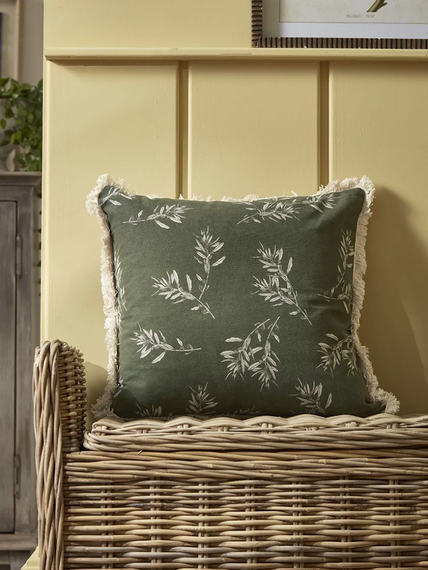Olive Print Cushion - Olive