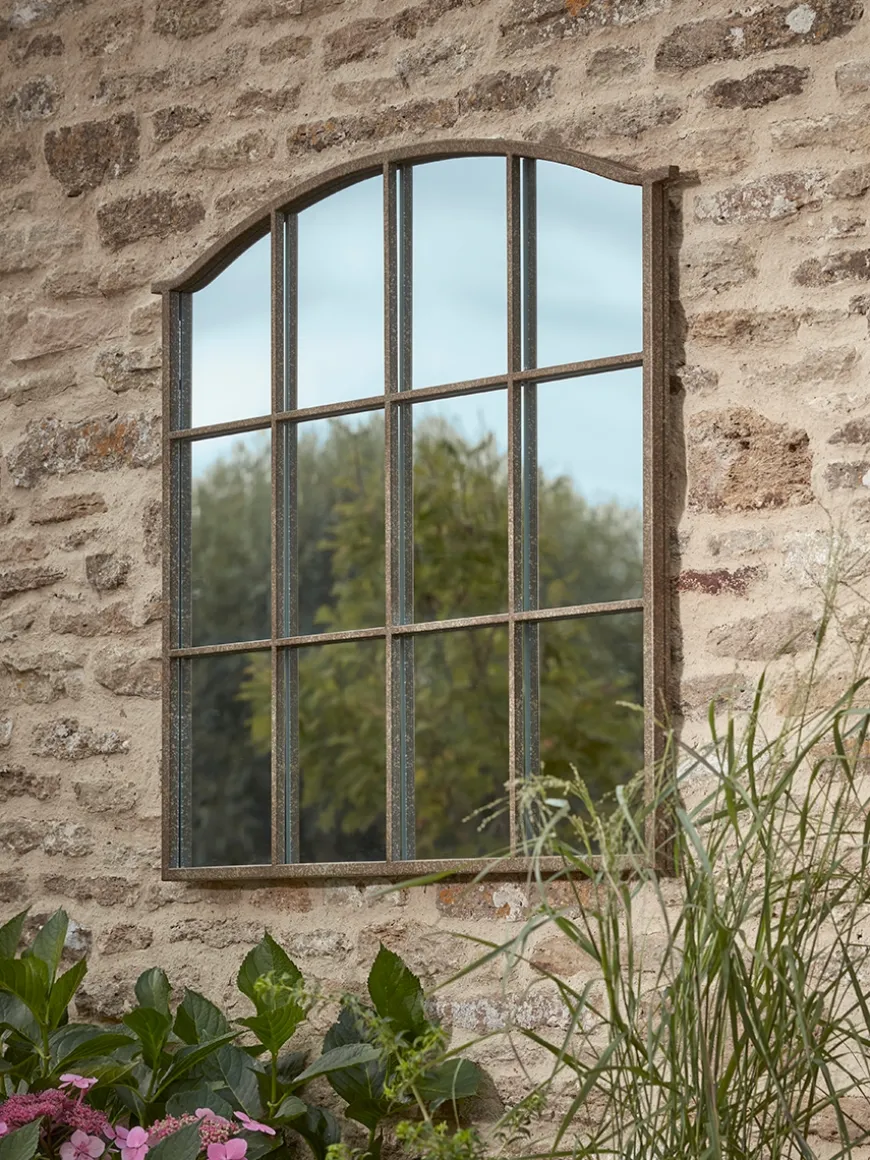 Outdoor Industrial Panelled Window Mirror