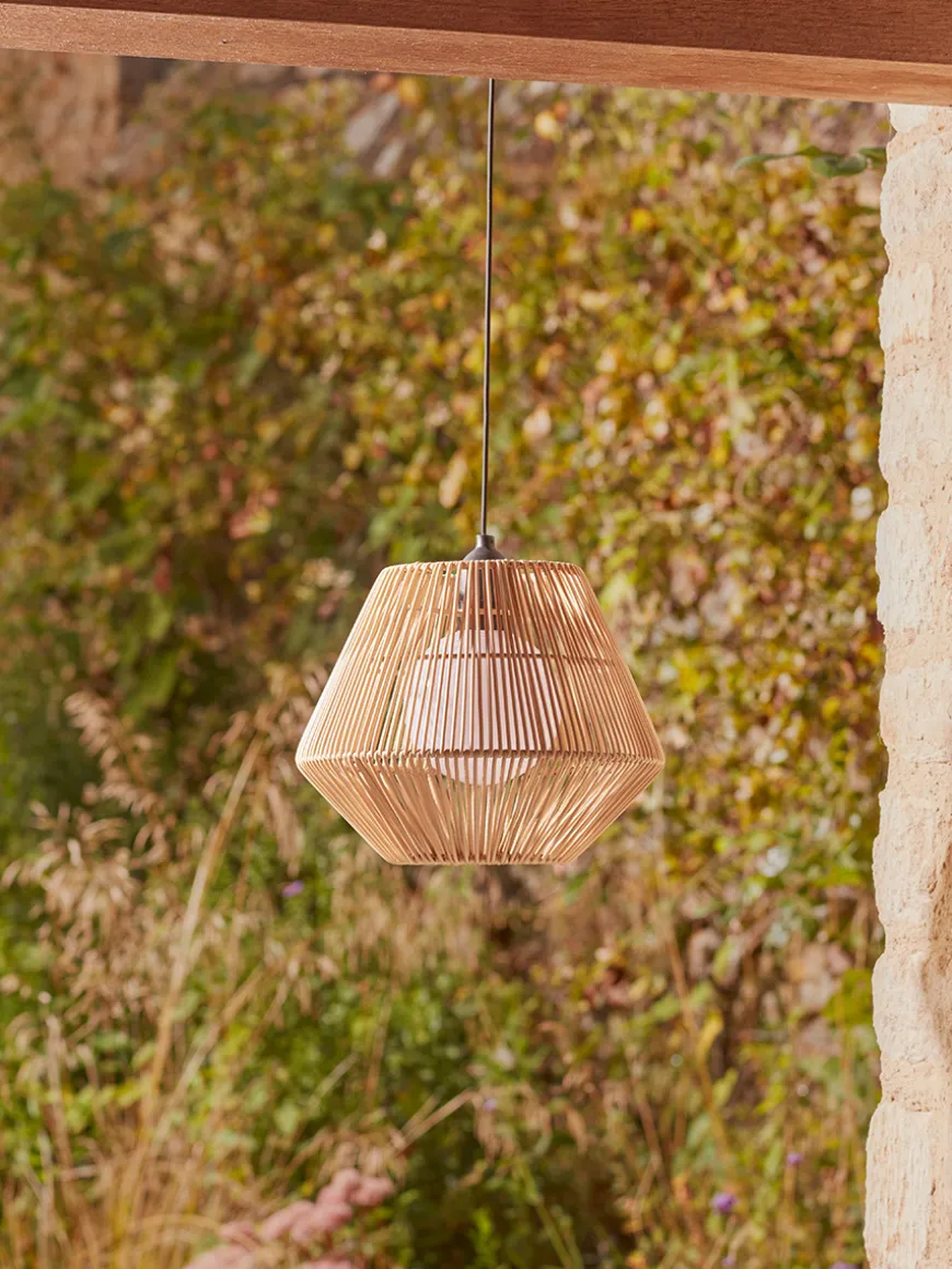 Outdoor LED Tapered Rattan Pendant