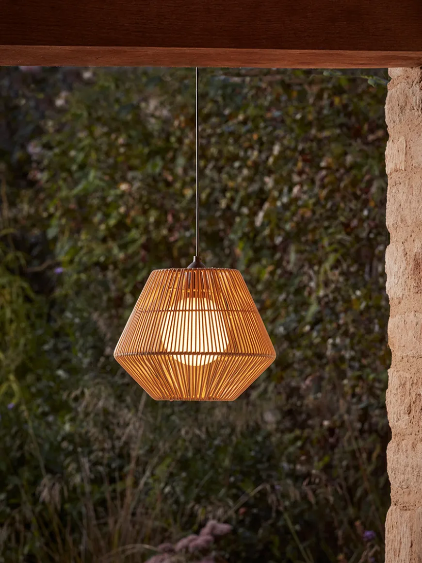 Outdoor LED Tapered Rattan Pendant