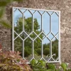 Outdoor White Trellis Window Mirror