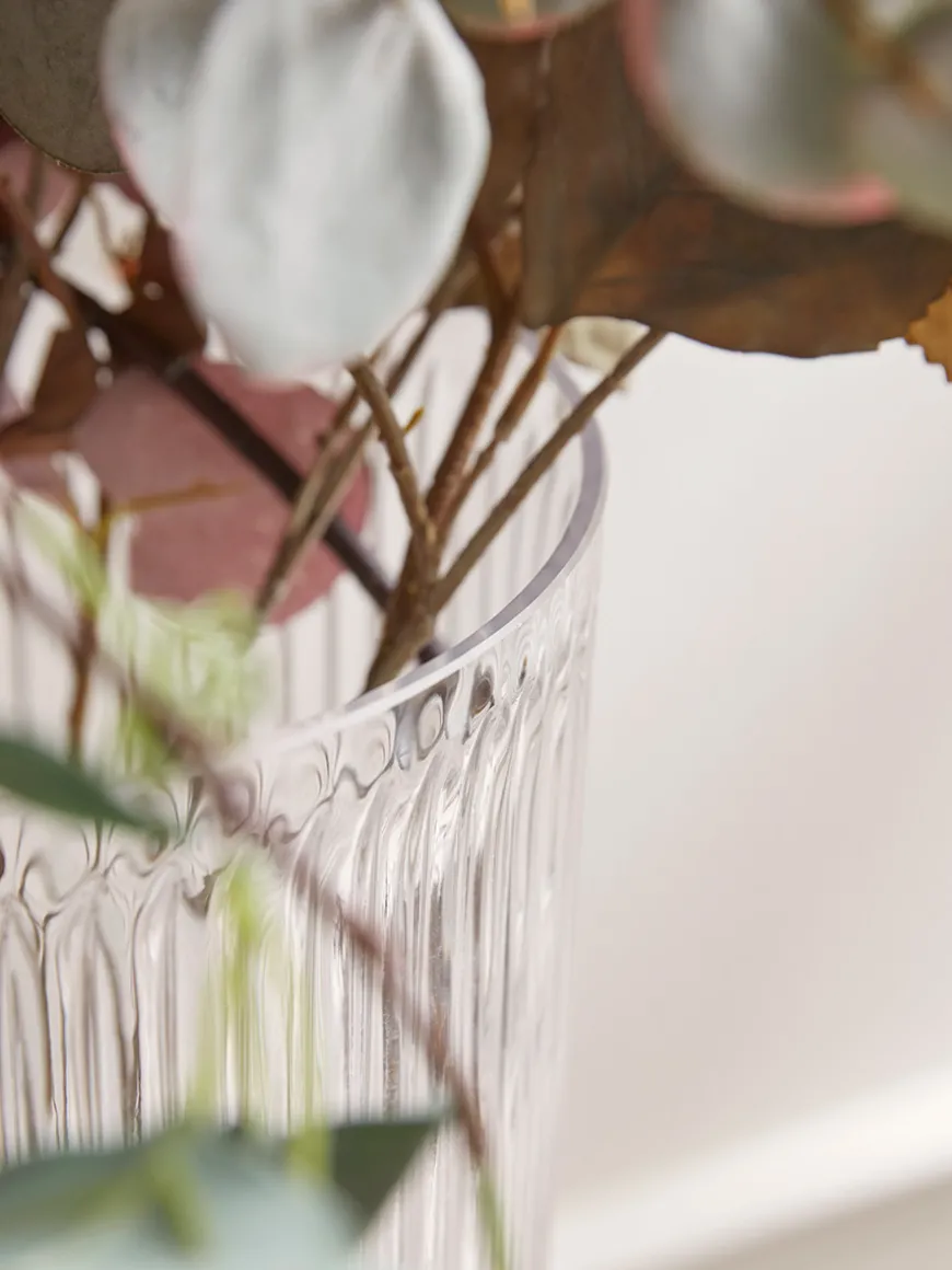 Oversized Fluted Glass Vase