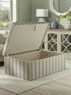 Oversized French Stripe Storage Ottoman