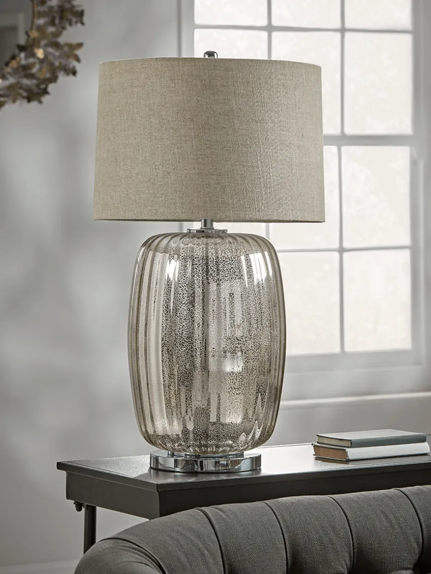 Oversized Mercuried Glass Table Lamp