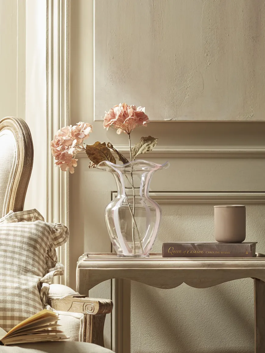 Painterly Stripe Petal Vase - Blush